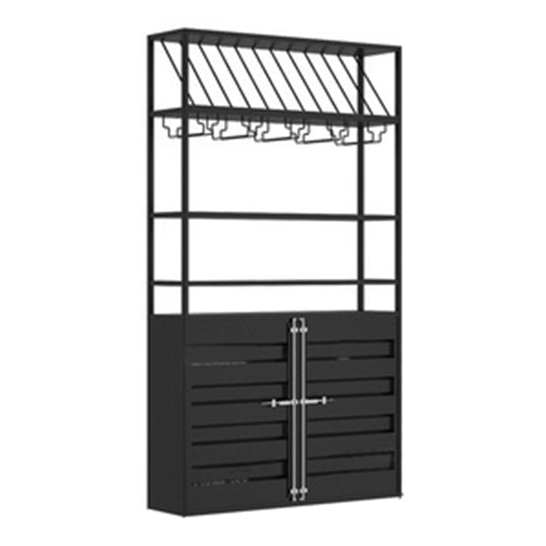 31.5 "L X 9.8" W X 70.9 "H工業用ワインホルダーラックメタルフロアワインラック付き棚付き