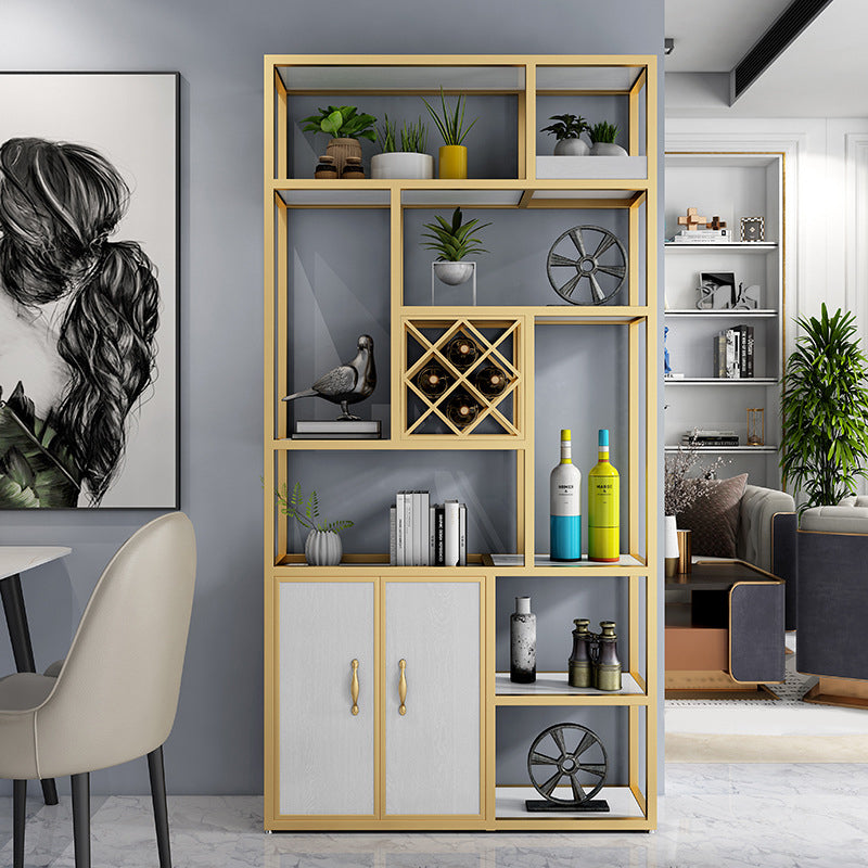 Porta in vetro di vetro di lussuoso supporto per rastrelumi in metallo in oro