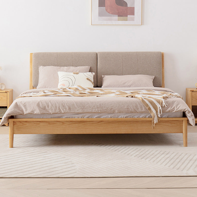Scandinavian Solid Wood Mattress Included with Headboard Bed Frame Yellow Bed & Mattress Clearhalo 'Bedroom Furniture' 'Beds' 'furn' 'furn_beds' 'Furniture' 5913984