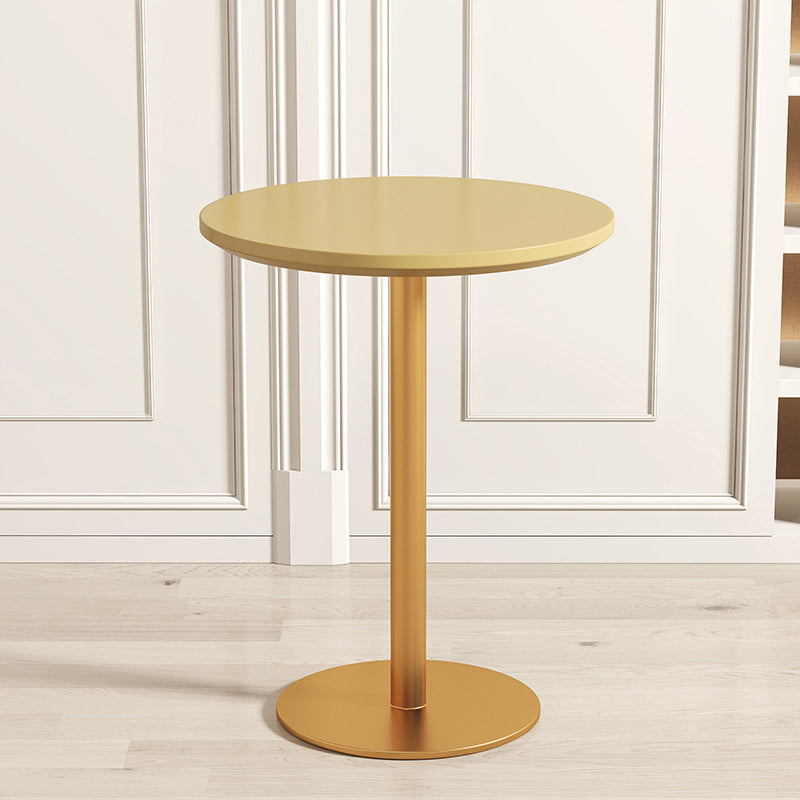 Iron Bar Table Industrial Bar Height Cocktail Table with Pedestal Gold Round Clearhalo 'Bar Furniture' 'Bar Tables' 'bar_tables' 'furn' 'furn_bar_tables' 'Furniture' 'Kitchen & Dining Furniture' 5915596