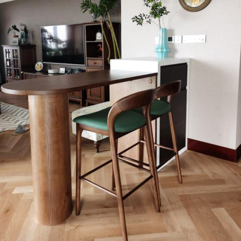 Tavolo da bar in legno in solido specialità marrone doppio piedistallo in altezza da bar tavolo da pub