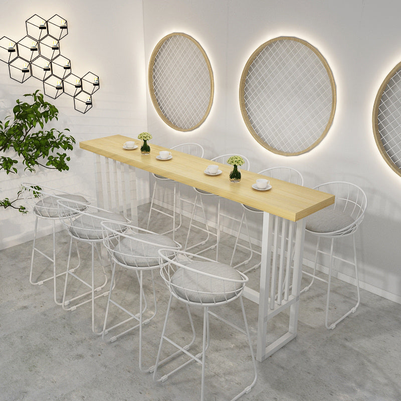 Tavolo da bar in stile industriale Base di cavalletto in legno in legno tavolo da pranzo