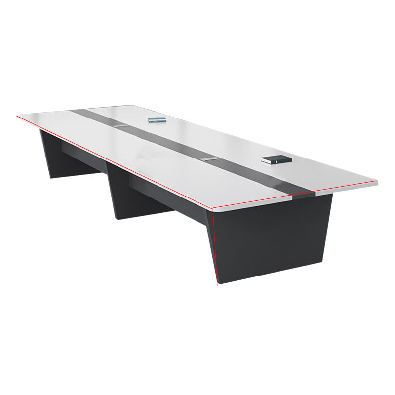 Moderne rechthoekige kantoorbureau wit houten schrijfbureau voor kantoor