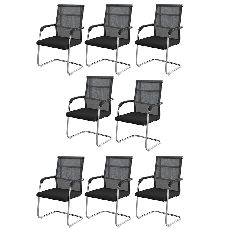 18"W Contemporary Office Chair Black Breathable AirGrid Desk Chair 8 Piece Set Black Clearhalo 'furn' 'furn_office_chair' 'Furniture' 'Office Chairs' 'Office Furniture' 'office_chair' 5917235