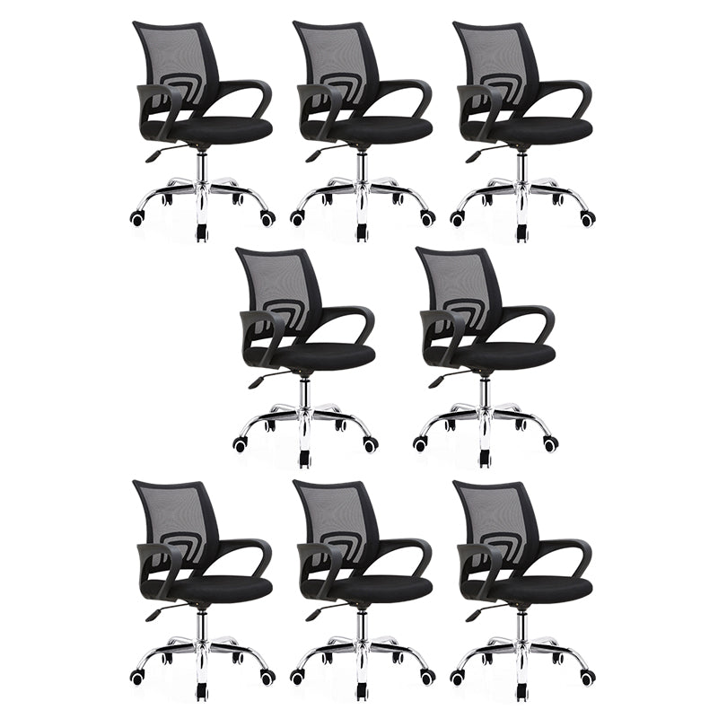 Silla de brazo contemporáneo altura de asiento ajustable silla de oficina negra