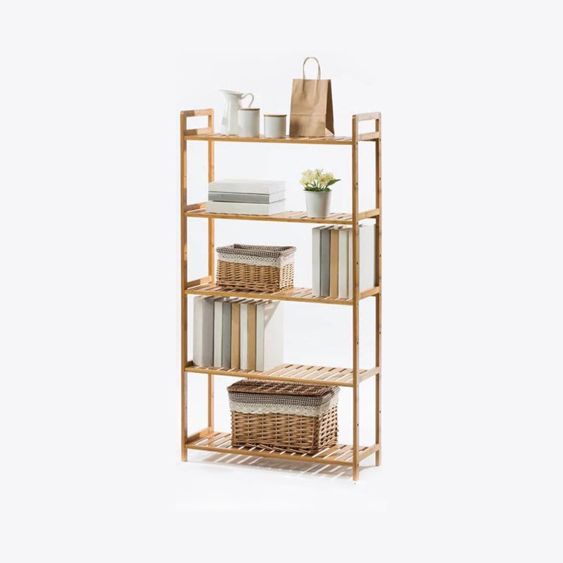 Bamboo moderne Bambou Vertical Livre étagère Brown Open Biber pour Salle d'étude