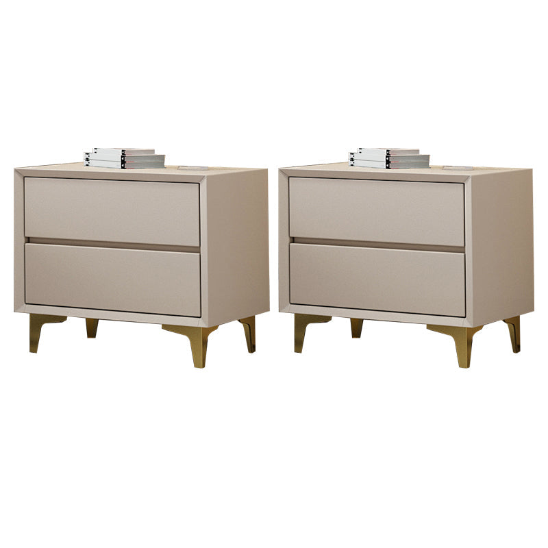 Table de chevet de lit en bois et en cuir moderne à table de chevet minimaliste avec tiroirs