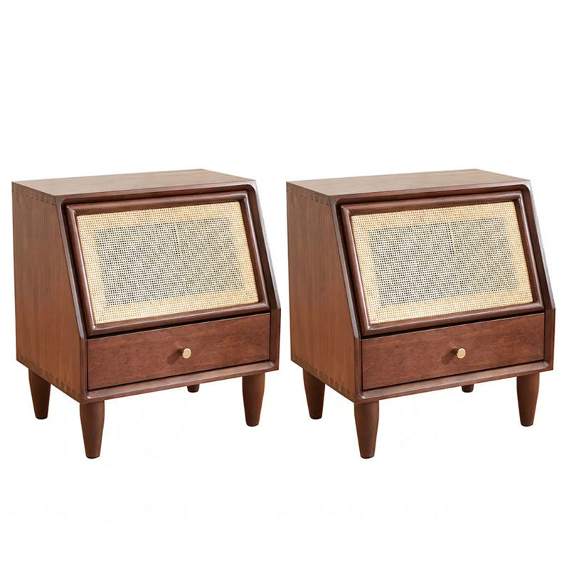 Moderno comodino moderno al comodino da comodino rattan con cassetto per camera da letto
