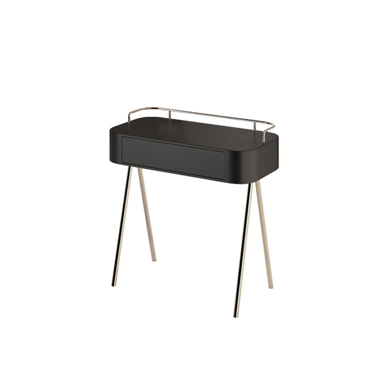 Mesa de escritorio de tocador de maquillaje contemporáneo de madera con cajón en negro
