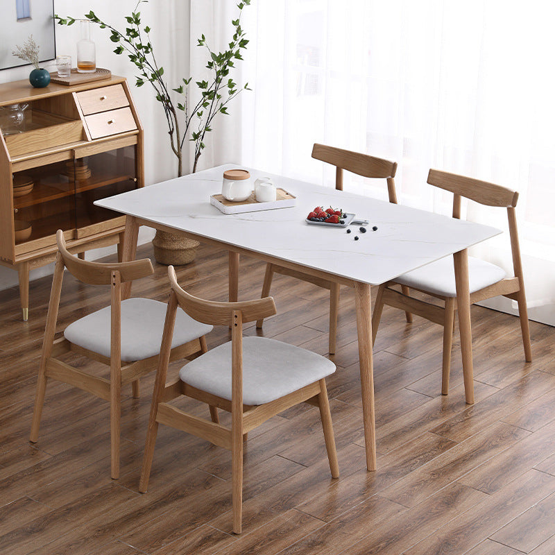 Mesa de comedor de piedra sinterizada rectangular muebles modernos con 4 patas para oficina