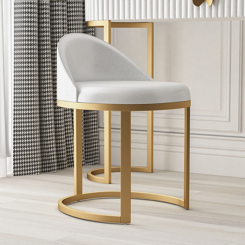 Glam Metal Dining Room Chair Upholstered Armless Dining Chairs for Home Use White 1 Piece Clearhalo 'Dining Chairs' 'Dining Tables & Seating' 'dining_chair' 'furn' 'furn_dining_chair' 'Furniture' 'Kitchen & Dining Furniture' 5922536