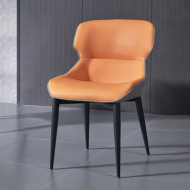 Silla de comedor contemporánea sillas laterales de comedor con patas de metal