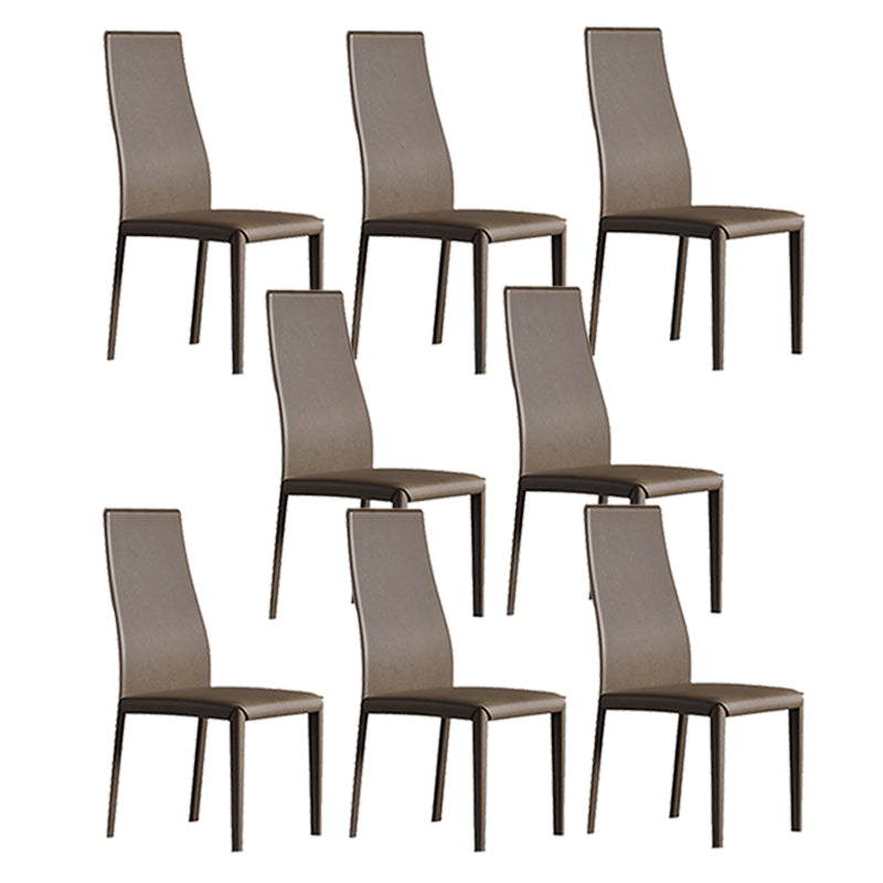 Contemporary Side Chair with High Back Faux Leather Dining Chair for Home