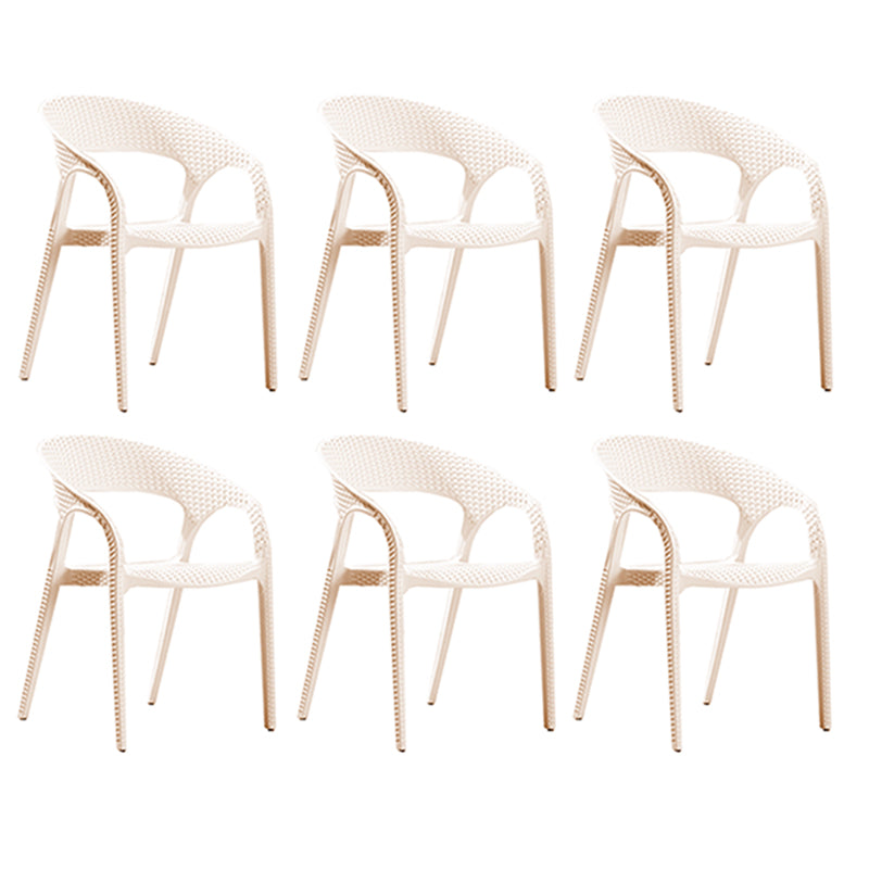 Eigentijdse open rug eetkamerstoel plastic stapelbare eetgelegenheden stoel