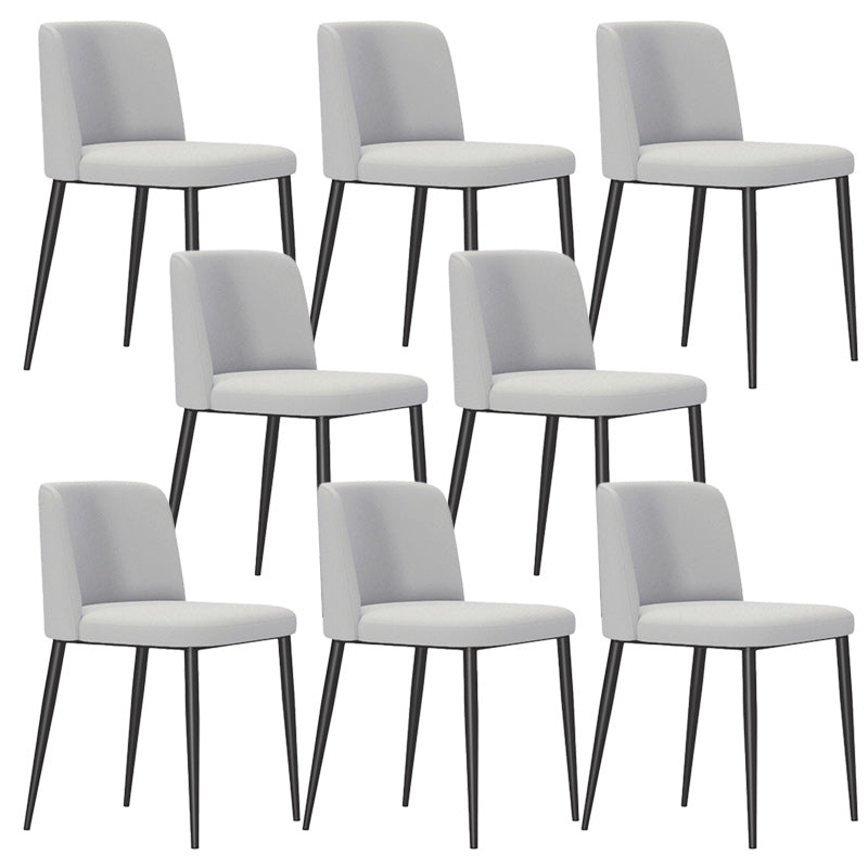 Contemporary Home Dining Chairs Armless Low Back Dining Side Chair Light Gray 8 Piece Set Clearhalo 'Dining Chairs' 'Dining Tables & Seating' 'dining_chair' 'furn' 'furn_dining_chair' 'Furniture' 'Kitchen & Dining Furniture' 5923659