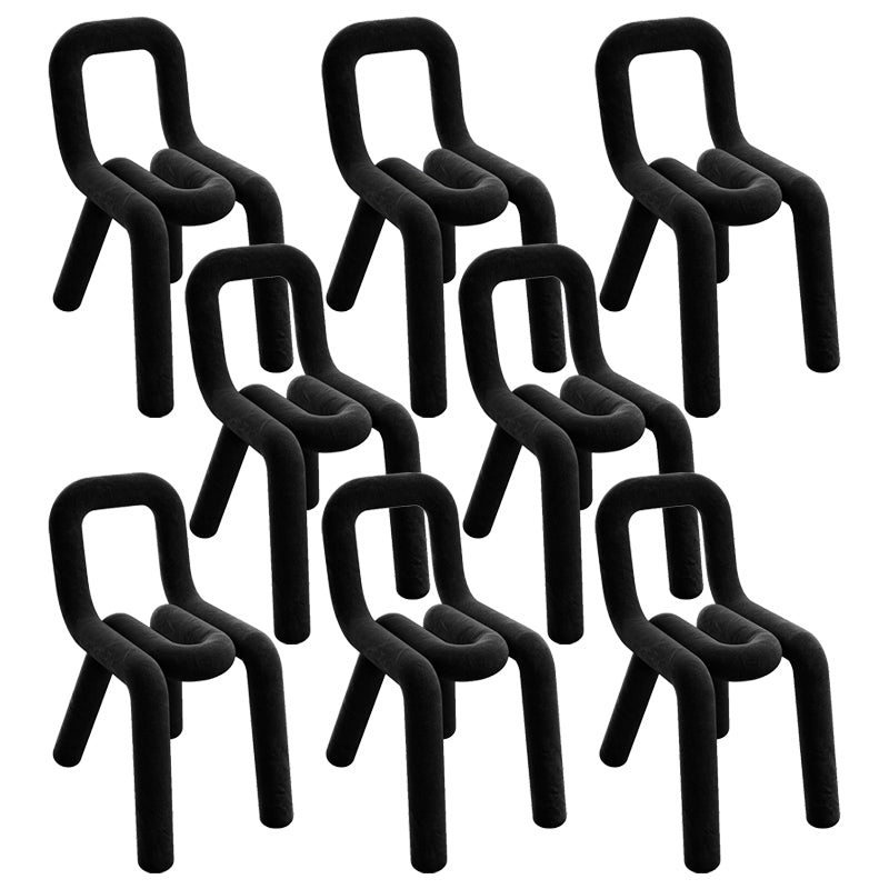 Modern Style Upholstered Dining Chair Open Back Dining Side Chair Black 8 Piece Set Clearhalo 'Dining Chairs' 'Dining Tables & Seating' 'dining_chair' 'furn' 'furn_dining_chair' 'Furniture' 'Kitchen & Dining Furniture' 5923945