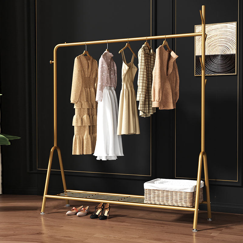 Contemporary Coat Hanger Metal Hooks Shelving Included Free Standing Coat Rack