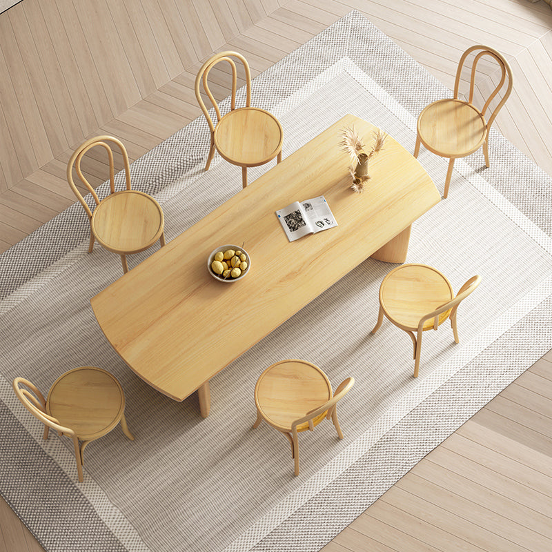 Modern 1/3/4/5/7 Pieces Rectangle Dining Set Solid Wood Dinette Table with Chairs 7 Pieces: Table, 6 Chairs Clearhalo 'Dining Room Sets' 'Dining Tables & Seating' 'dining_room_set' 'furn' 'furn_dining_room_set' 'Furniture' 'Kitchen & Dining Furniture' 5927135