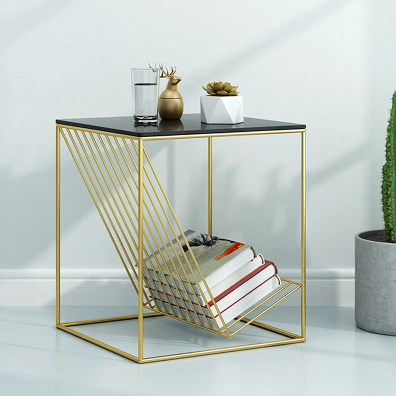 Modern Frame Coffee Table Glass Top Coffee Cocktail Table for Living Room Gold Black Clearhalo 'Coffee & Accent Tables' 'Coffee Tables' 'coffee_tables' 'furn' 'furn_coffee_tables' 'Furniture' 'Living Room Furniture' 5931647