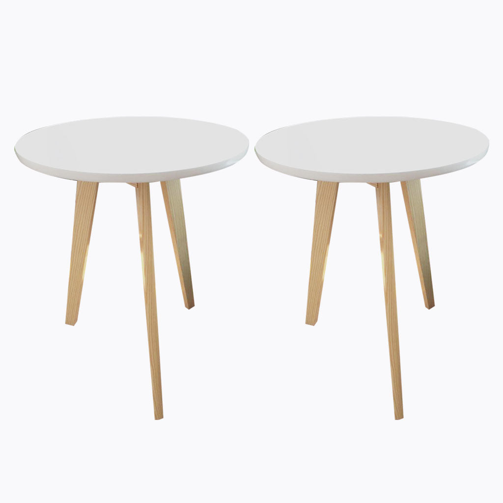 23,62 Zoll breit skandinavisches Sofa -Seitenakzent Tabelle 3 Beine rundes Seitenende Tisch