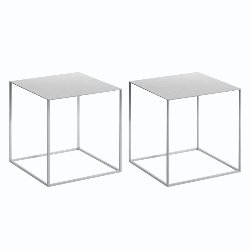 Tabla lateral superior cuadrada de metal 15.75 "Mesa de base de base de marco de alto