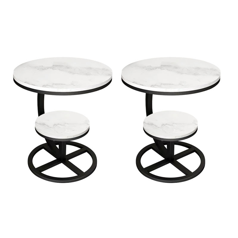 Tabella laterale superiore in ardesia rotonda 21.65 "TABELLO ASTROTTO METALE ALTATO con scaffale