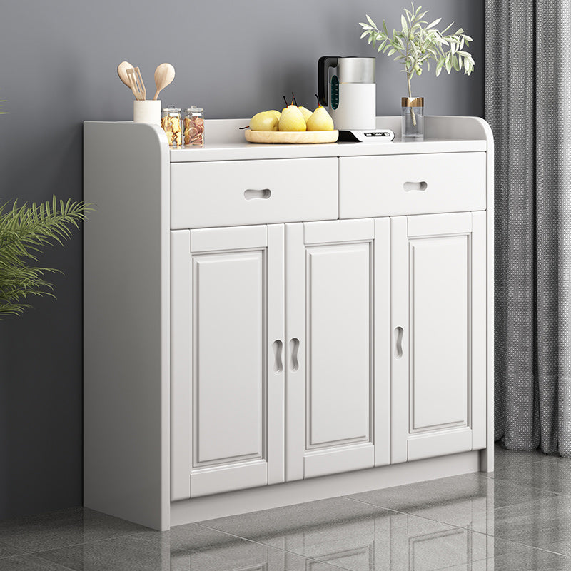 Gabinete de acento moderno con 2 cajones y estantes en madera de goma