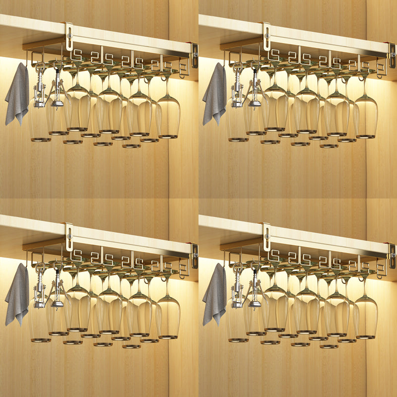 Porta del gambo del vino moderno in metallo in metallo in oro/bianco