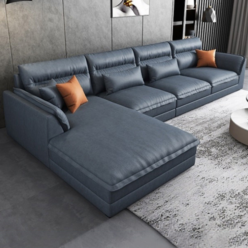 Moderne sectionals faux lederen kussen bovenarm sectionals. 134 inch