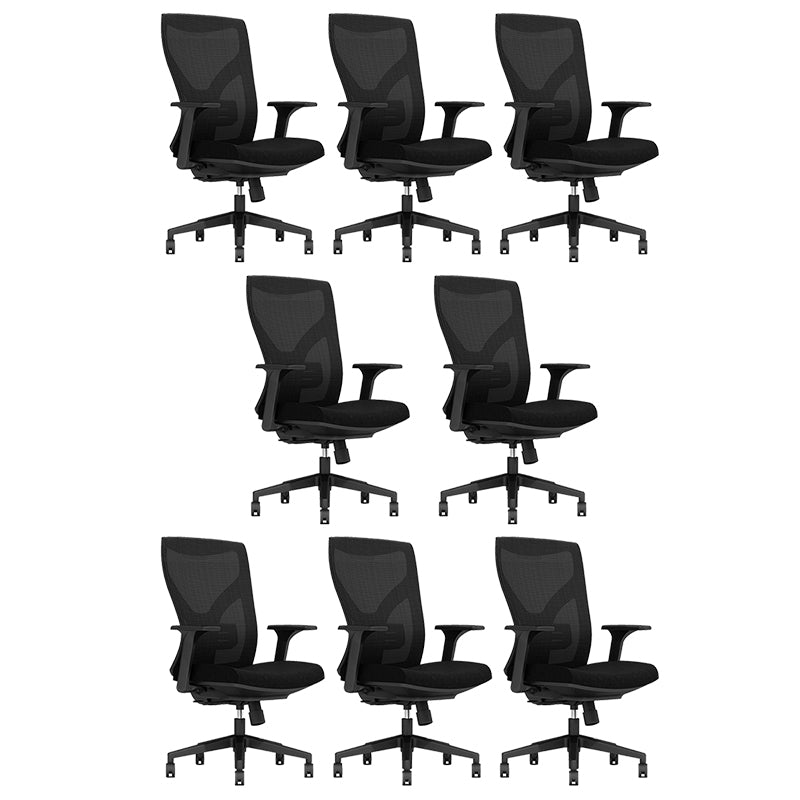Contemporary Mid-Back Office Chair Adjustable Ergonomic Chair 8 Piece Set Clearhalo 'furn' 'furn_office_chair' 'Furniture' 'Office Chairs' 'Office Furniture' 'office_chair' 5934574