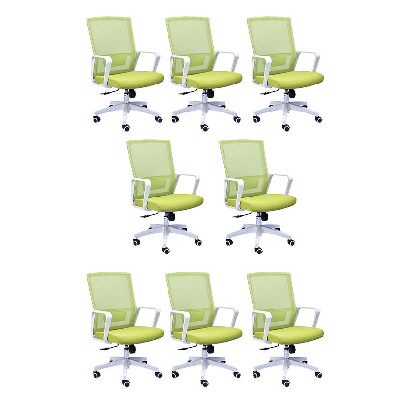 Silla de brazo contemporáneo soporte lumbar brazos fijos con ruedas silla de oficina