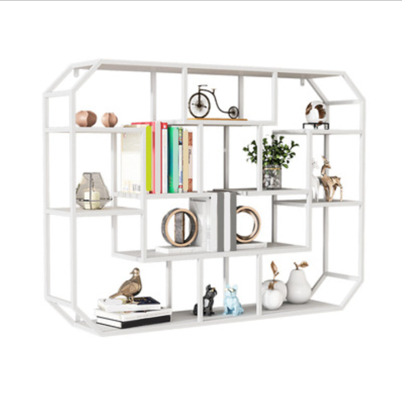 7.1" W Wall Unit Book Shelf Metal Open Shelf Bookcase for Home 37.4"L x 7.1"W x 27.6"H White Clearhalo 'Bookcases' 'furn' 'furn_bookcases' 'Furniture' 'Office Furniture' 5934920