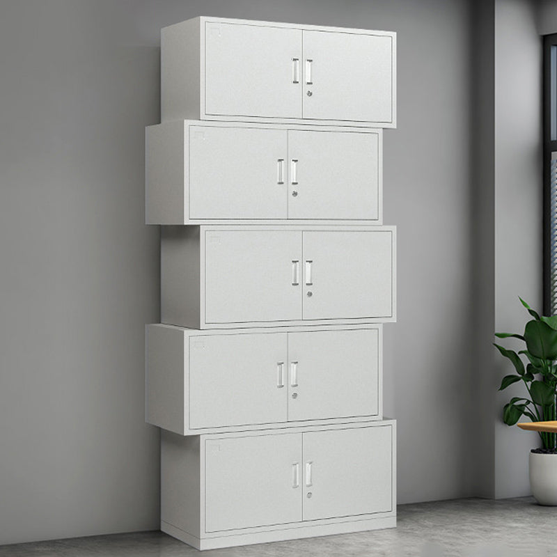 Creative Metal Filing Cabinet Solid Color File Cabinet with Locking Drawers Off-White Clearhalo 'Filing Cabinets' 'filling_cabinets' 'furn' 'furn_filling_cabinets' 'Furniture' 'Office Furniture' 5935677