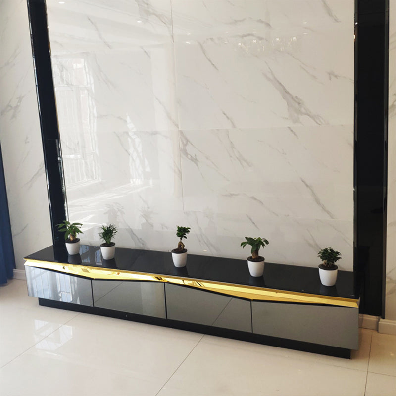 Gabinete de TV de vidrio y madera Preciosa consola de soporte de televisión en casa