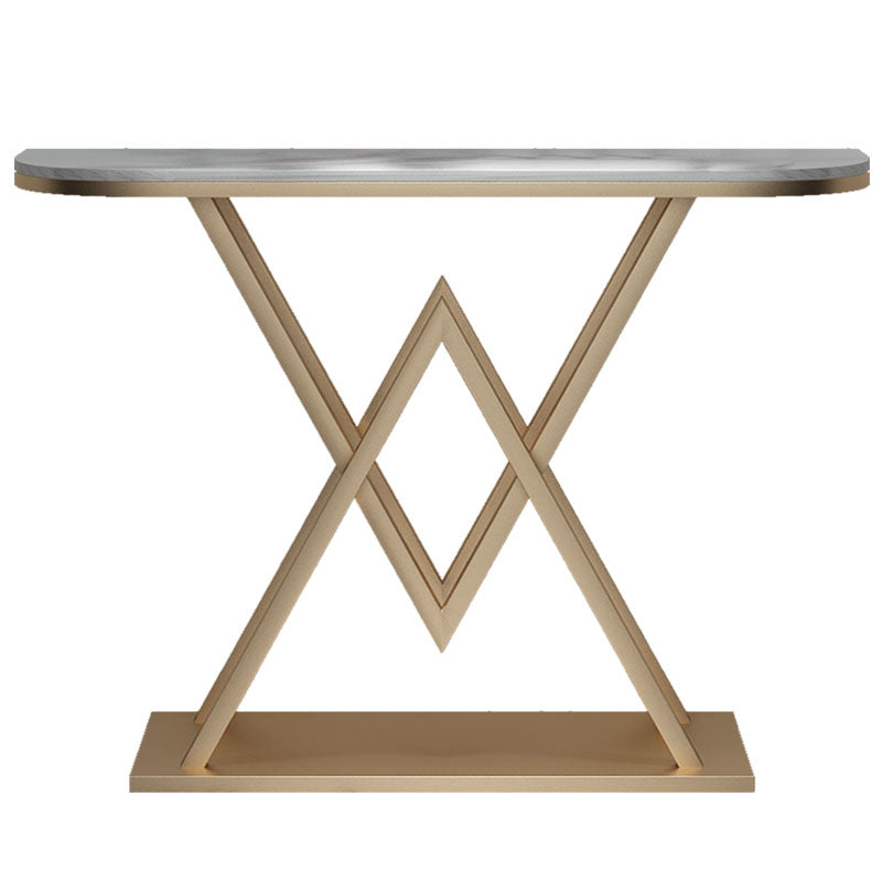 Tavolo da console in marmo glam da 12 "W tavolo da accento resistente alle macchie mezzano per la sala