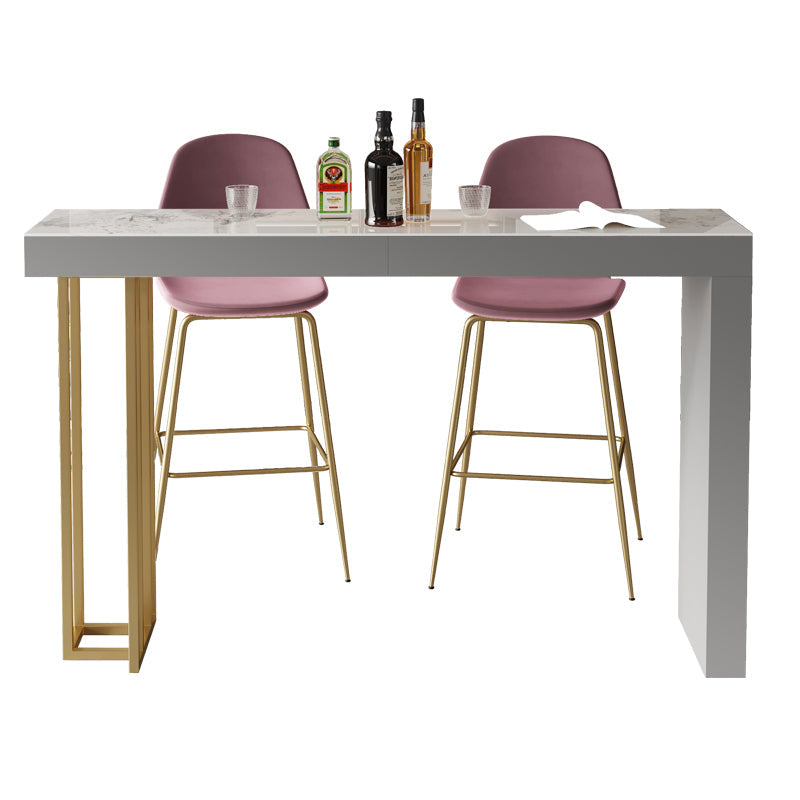 Glam Style Bar Table Rectangle Stone Bar Dining Table for Living Room 70.9"L x 11.8"W x 39.4"H Without Chairs Clearhalo 'Bar Furniture' 'Bar Tables' 'bar_tables' 'furn' 'furn_bar_tables' 'Furniture' 'Kitchen & Dining Furniture' 5940129