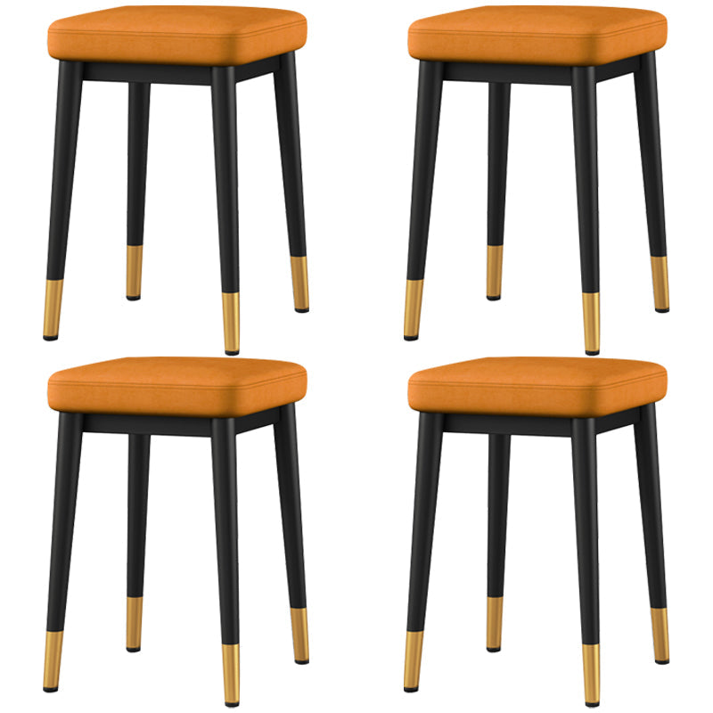 Cotton Blend Square Ottoman Whole Colored Fade Resistant Glam Cube Ottoman Orange 4 Piece Set Black Gold Clearhalo 'furn' 'furn_ottomans_poufs' 'Furniture' 'Living Room Furniture' 'Ottomans & Poufs' 'ottomans_poufs' 5943180
