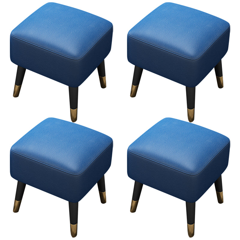 Modern Tear Resistant Standard Solid Color Leather Indoor Standard Dark Gray 4 Piece Set Clearhalo 'furn' 'furn_ottomans_poufs' 'Furniture' 'Living Room Furniture' 'Ottomans & Poufs' 'ottomans_poufs' 5943447