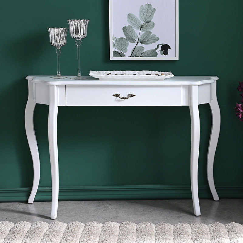 Victoriaanse witte houten console banktafel vrije vorm eindtafel voor hal