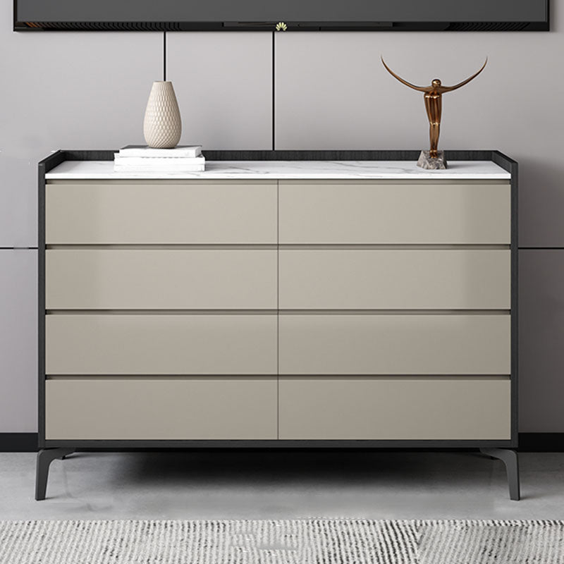 Contemporary Engineered Wood Chest Bedroom Storage Chest in Gray with Drawers