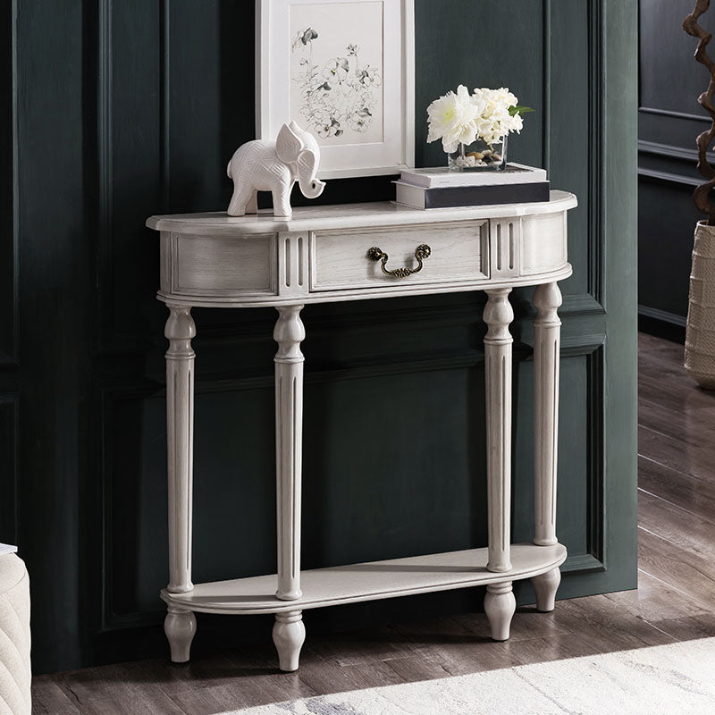 Table de canapé de console en bois en caoutchouc du milieu du siècle