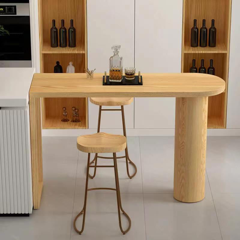 Industrial Irregular Pub Table Set 1/3 Pieces Wooden Counter Table Set 3 Pieces: Table, 2 Stools Clearhalo 'Bar Furniture' 'furn' 'furn_home_bar_bar_sets' 'Furniture' 'Home Bars & Bar Sets' 'home_bar_bar_sets' 'Kitchen & Dining Furniture' 5944966