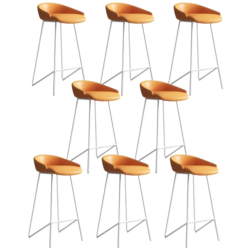 Faux Leather Armless Counter Stool Industrial Low Back Bar Stool