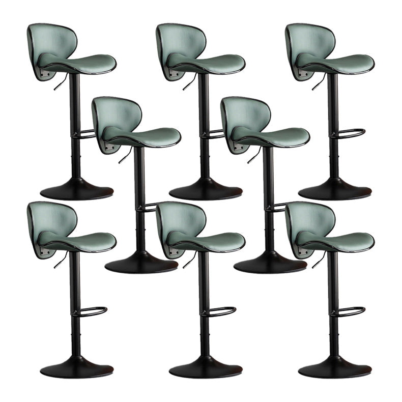 Scandinavian Metal Stool Fabric Upholstered Round Seat Counter Stool in Matte Finish Green 8 Piece Set Clearhalo 'Bar Furniture' 'Bar Stools' 'bar_stools' 'furn' 'furn_bar_stools' 'Furniture' 'Kitchen & Dining Furniture' 5947109