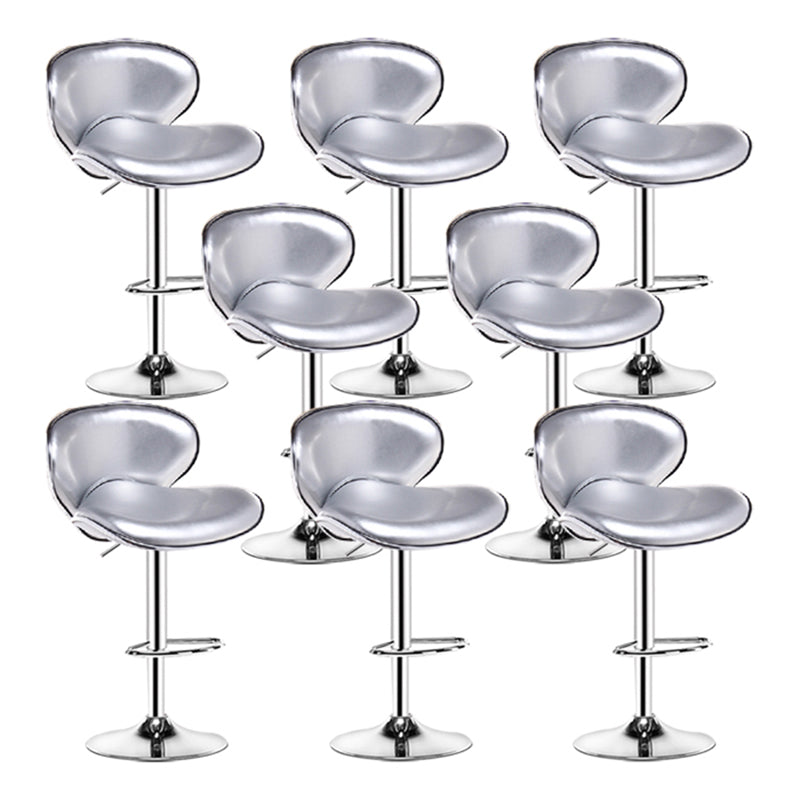 Zeitgenössischer Metallhocker Kunstleder gepolsterter Thekeschatzstuhl