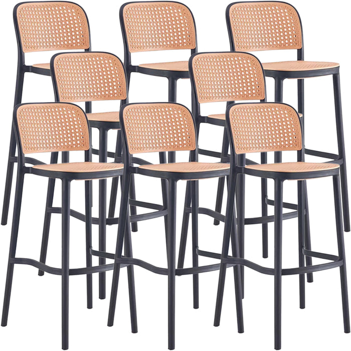 Scandinavian Plastic Barstool Plastic Furniture Rectangle Seat in Matte Finish