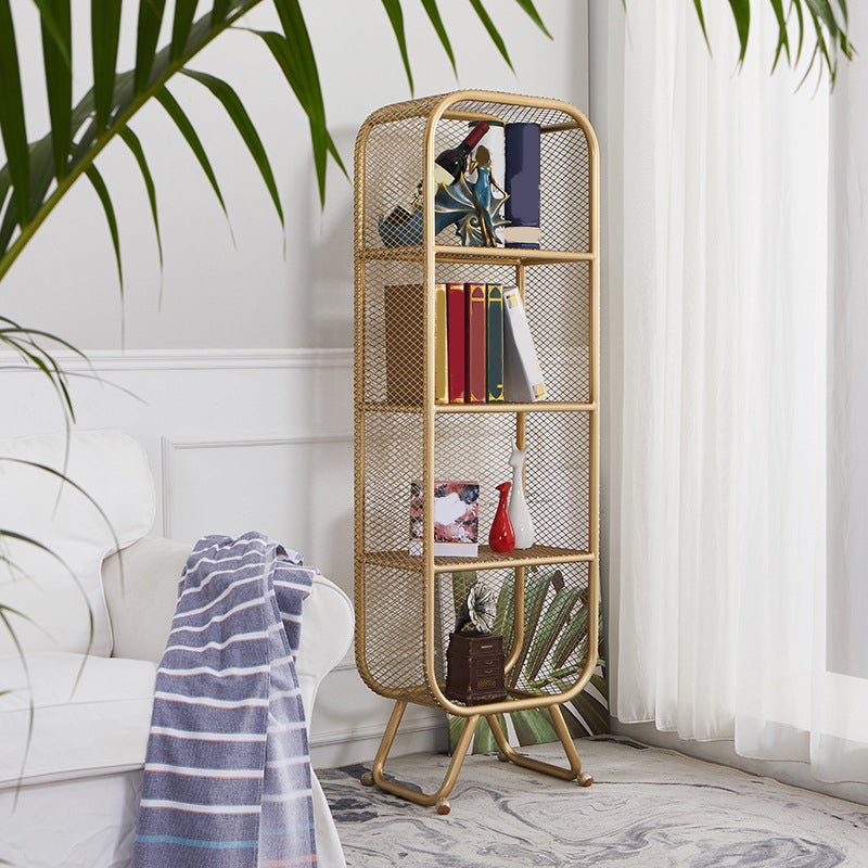 Metal 4 estantería estantería de oro estantería de glamour de oro cerrado 63 "de alto