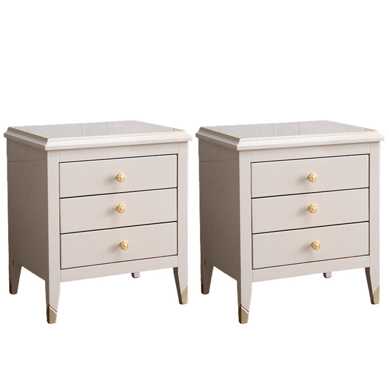 Solid Wood Accent Bedside Cabinet Drawers Included Night Table with Legs