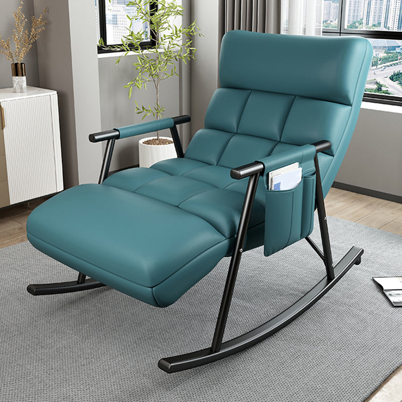 Contemporary Rocking Chair Cotton Upholstered Tufted Wing Chair Back Indoor Rocking Chair