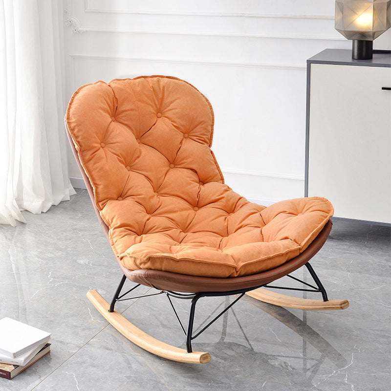 Chaise à bascule en daim chaise à bascule contemporaine avec coussins amovibles